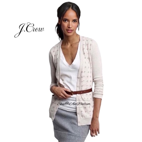 J.Crew rare wool/cashmere embellished cluster constellation cardigan sweater - Picture 1 of 11